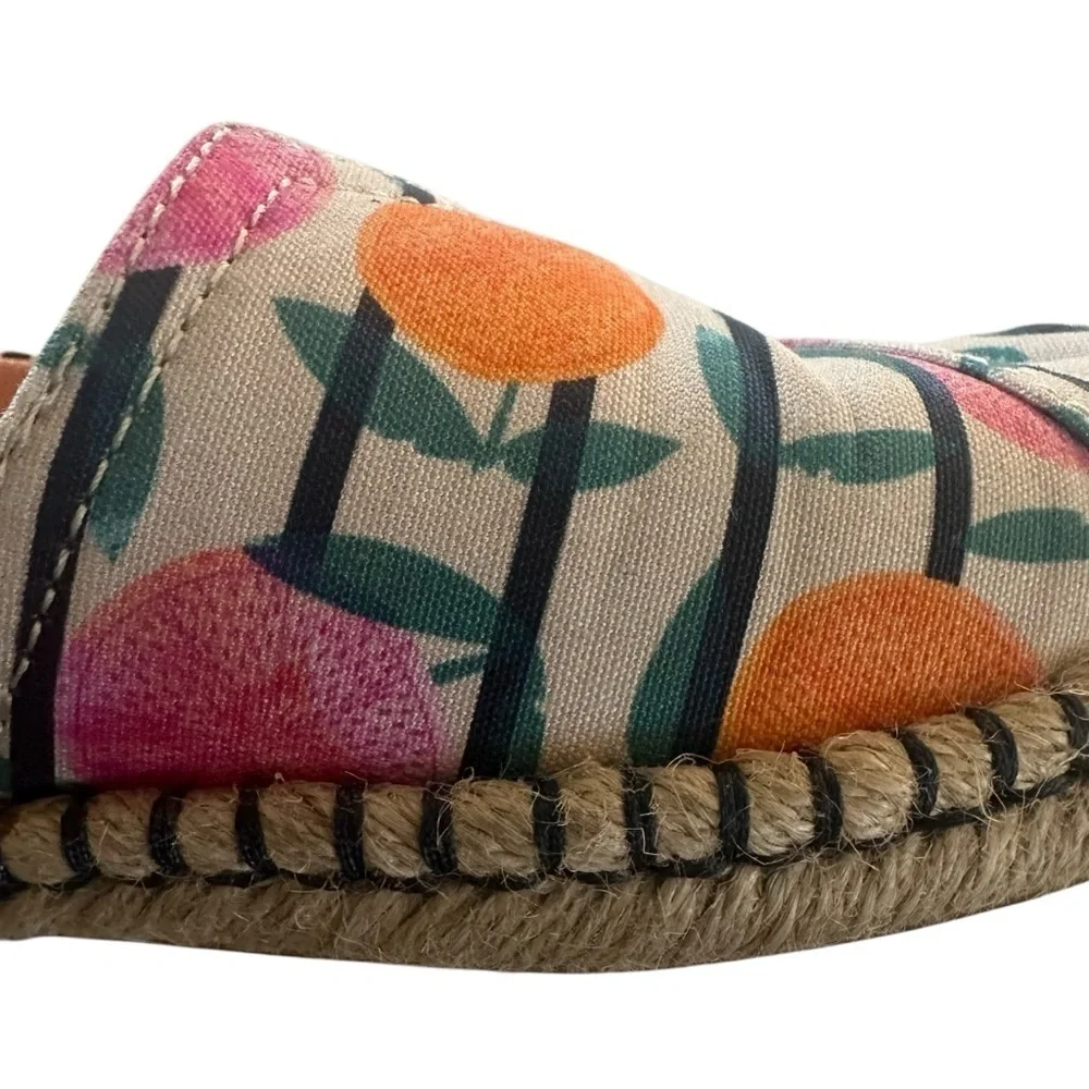 TOMS ALPARGATA NATURAL CITRUS STRIPE ROPE ESPADRILLE SIZE 7.5